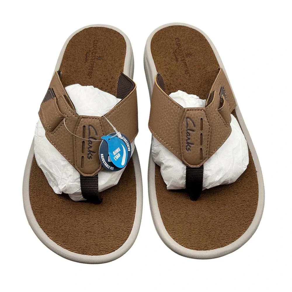 Clarks Cloudsteppers Breeze Mens Brown Thong Sandals Flip Flops Size10 261874927
